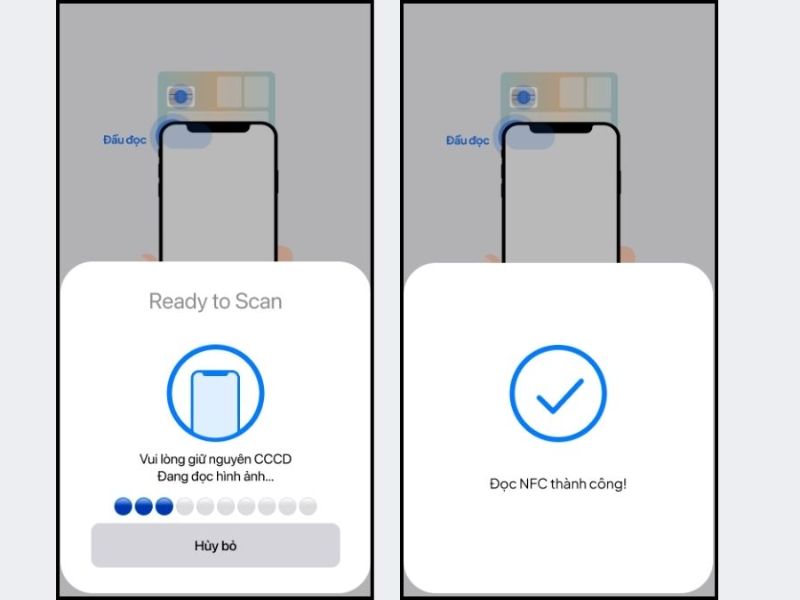 Bật NFC để quét CCCD