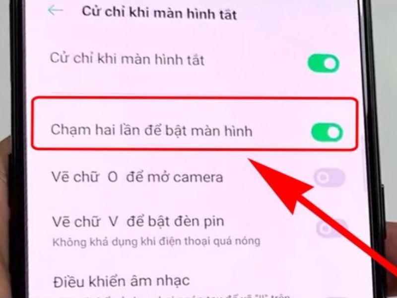 Bật nút chạm 2 lần