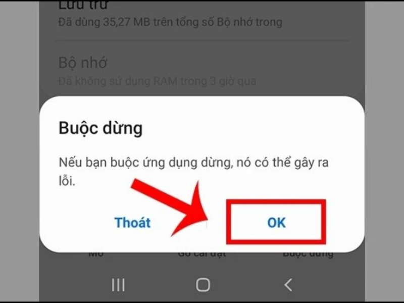 ấn buộc dừng