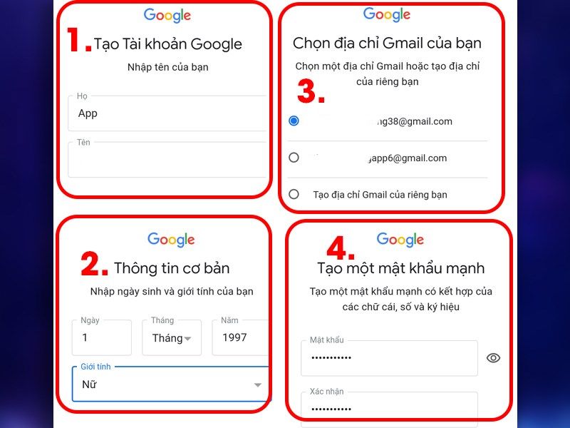 Hướng dẫn cách tạo Gmail mới trên điện thoại