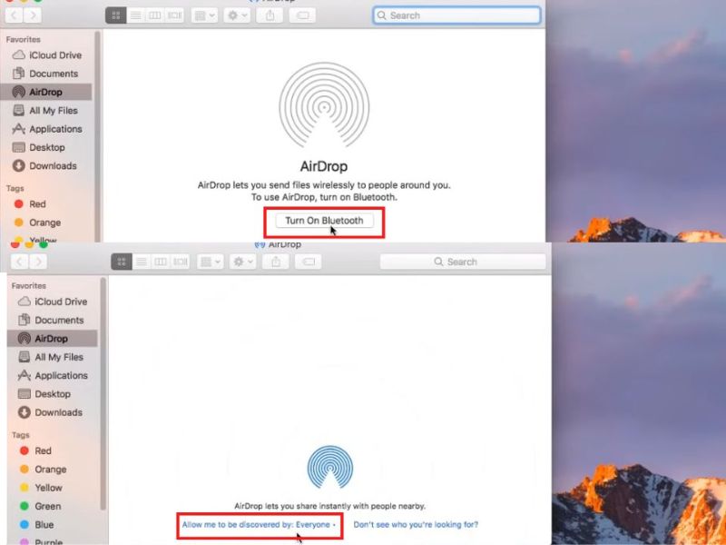 Cách bật AirDrop trên Macbook