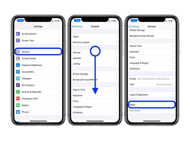 Cách reset điện thoại iPhone
