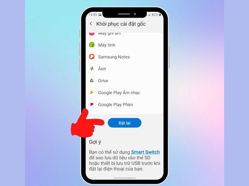 Cách reset điện thoại Samsung