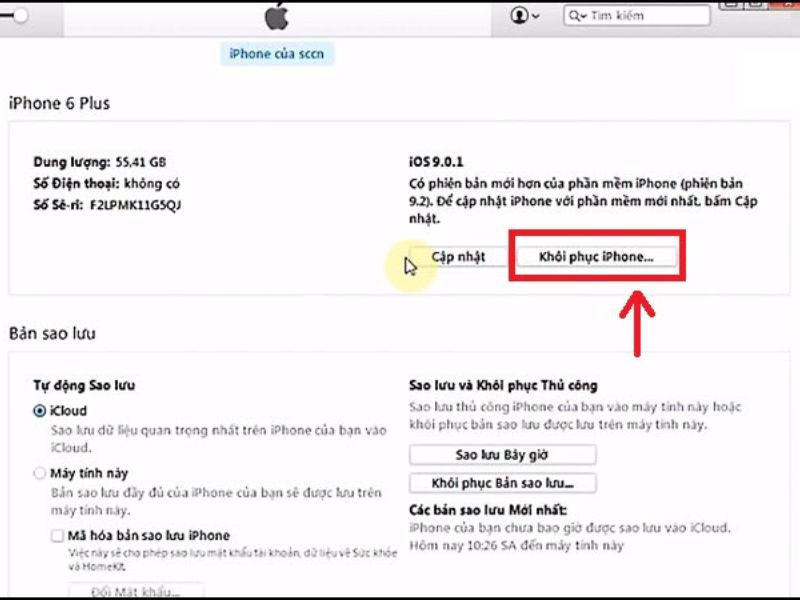 Bước 3: Chuyển iPhone sang chế độ khôi phục hệ thống