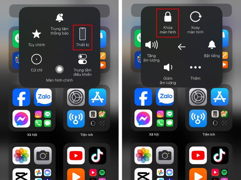 tắt nguồn iPhone 17 bằng assistouch