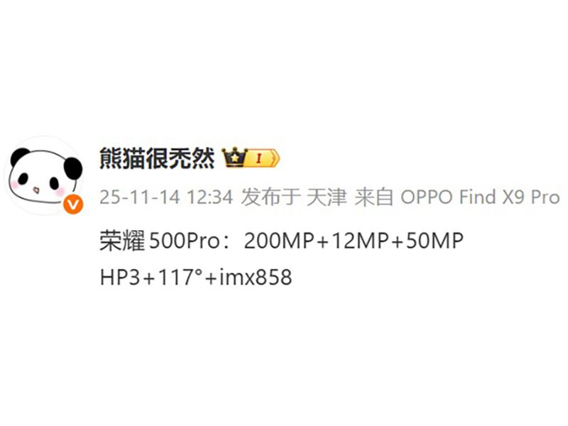 camera HONOR 500 Pro