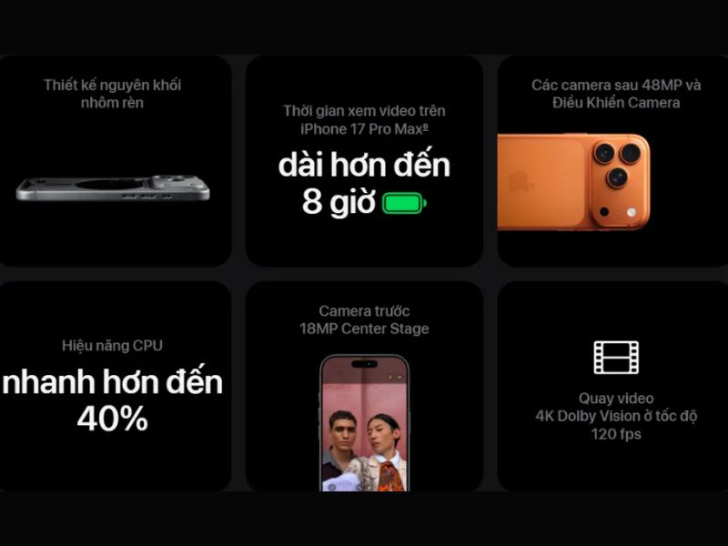 Cấu hình iPhone 17 Pro Max