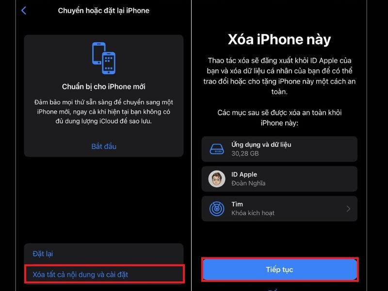  Kiểm tra iCloud ẩn bằng cách reset máy