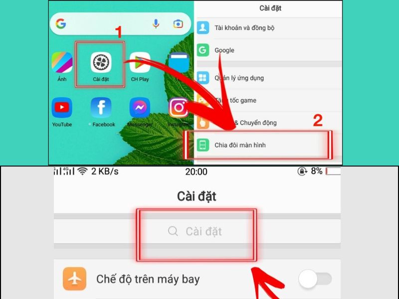 Chia đôi màn hình