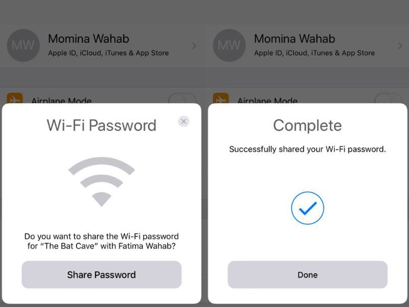 Chia sẻ mật khẩu Wifi cho thiết bị khác