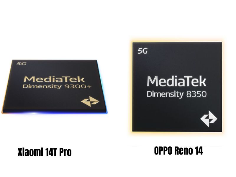 Chip của OPPO Reno 14 với Xiaomi 14T Pro