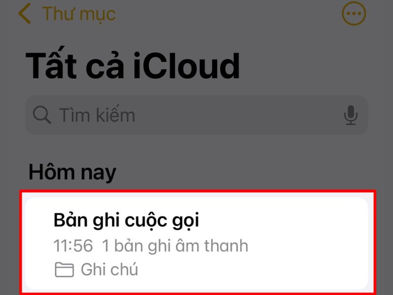 bản ghi sẽ được lưu trong app “Ghi âm” mặc định của iPhone