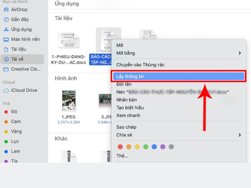 Bước 2: Chọn file nén và mở phần thông tin