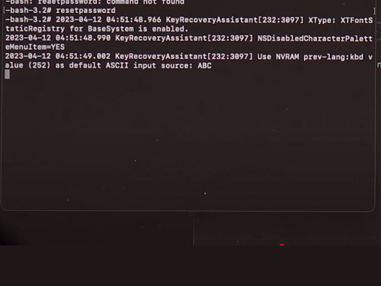 gõ lệnh để reset macbook