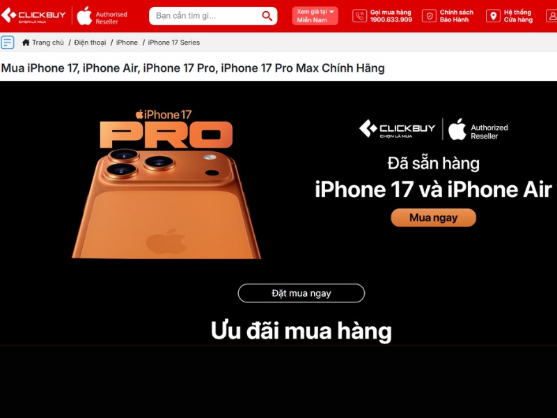 iPhone 17 Pro Max tại CLICKBUY