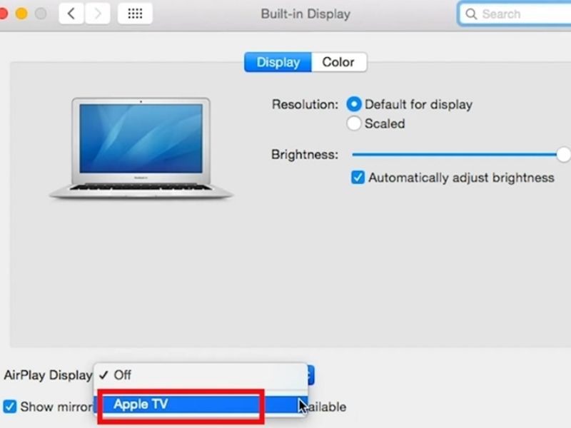 Các bước kết nối qua AirPlay