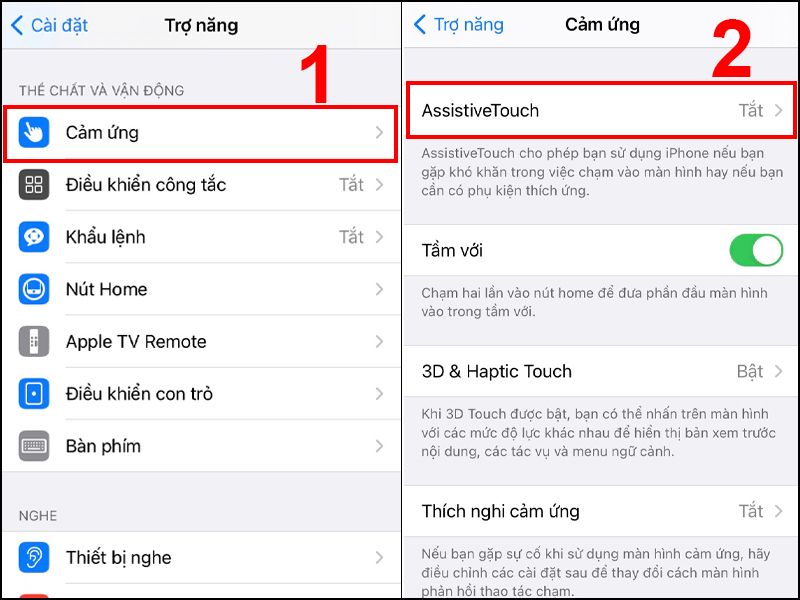 Khởi động lại iPhone bằng AssistiveTouch