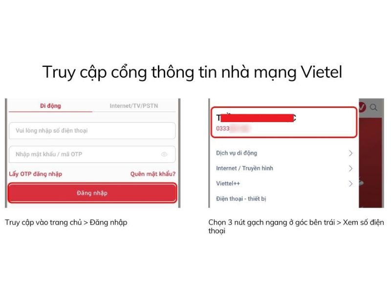 Truy cập cổng thông tin nhà mạng