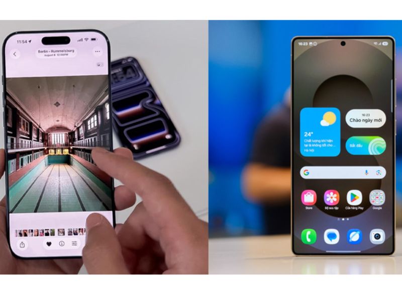 Màn hình iPhone 17 Pro max và Samsung S25 Ultra
