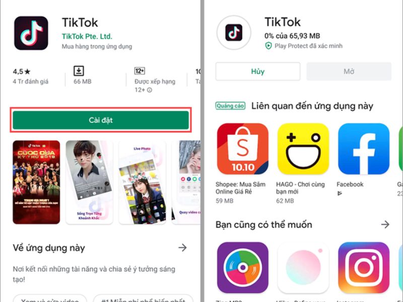 Cách tải TikTok về điện thoại androi