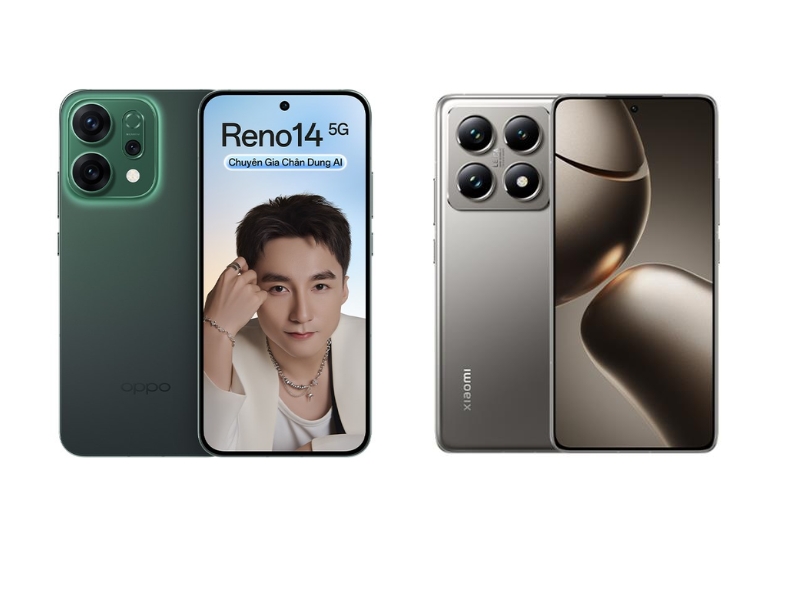 Thiết kế Xiaomi 15T và OPPO Reno14 