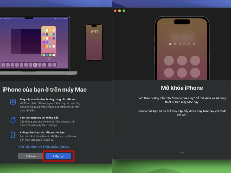 Mở khóa iPhone của bạn để kích hoạt kết nối