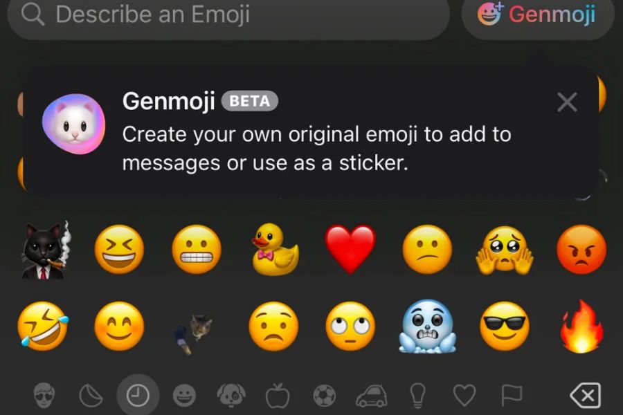 Những tính năng mới trong iOS 18.4 beta 1: Genmoji: Tạo emoji độc đáo