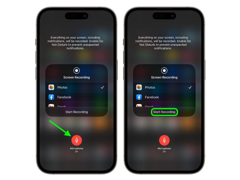Bật ghi âm để có tiếng khi quay màn hình iPhone