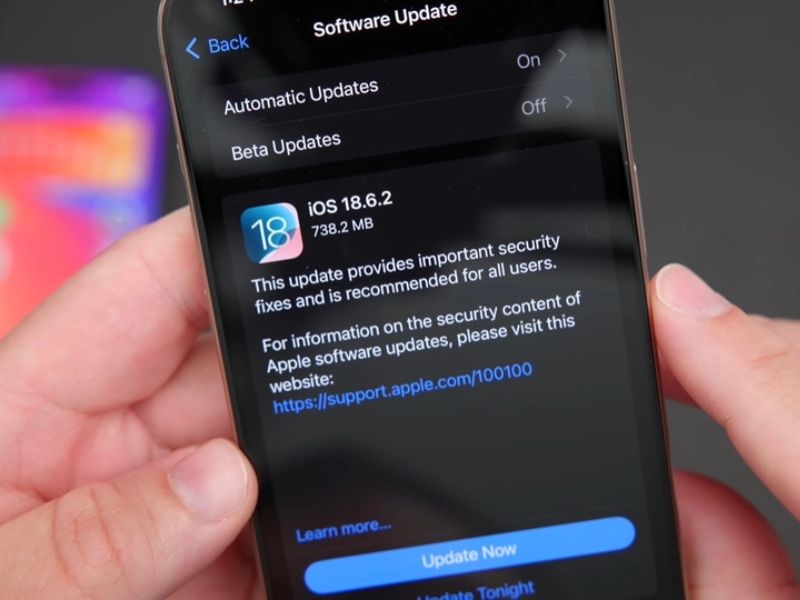 Cách cập nhật iOS 18.6.2