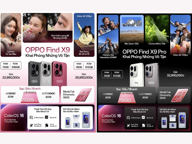 OPPO Find X9 series giao diện ColorOS 16 cùng AI thông minh
