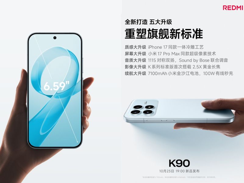 Redmi K90 có hiệu năng khủng với chip Snapdragon 8 Elite