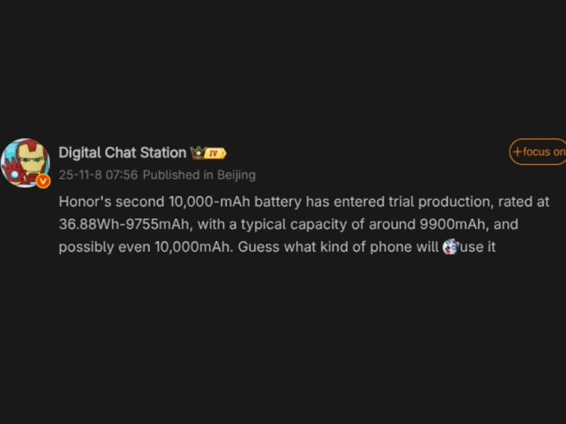 Điện thoại HONOR pin 10.000mAh sắp ra mắt với công nghệ mới