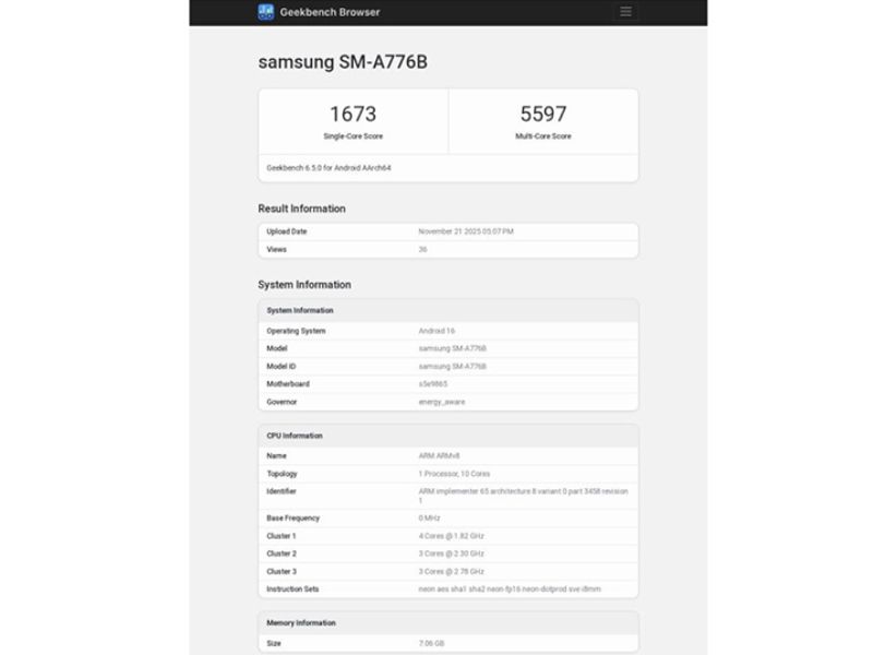 Samsung Galaxy A77 lộ diện