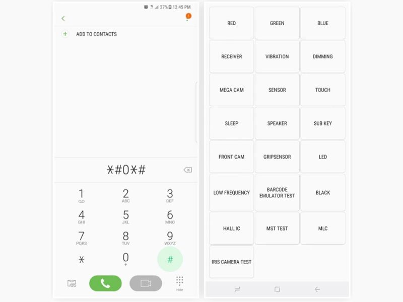 Gọi mã kiểm tra *#0*# và truy cập chế độ test ẩn
