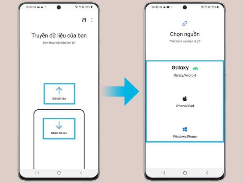 Hướng dẫn cách chuyển dữ liệu từ Samsung sang Samsung