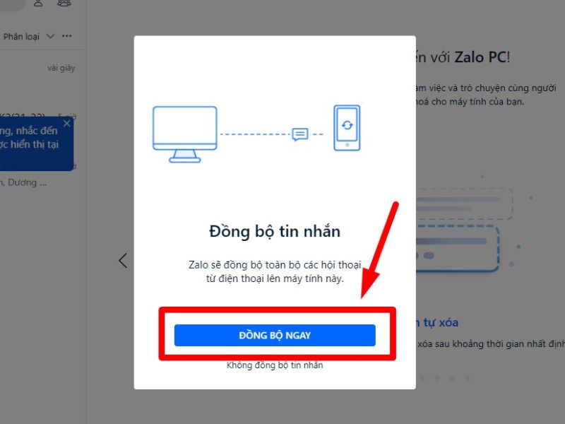 cách đồng bộ Zalo từ máy tính sang điện thoại