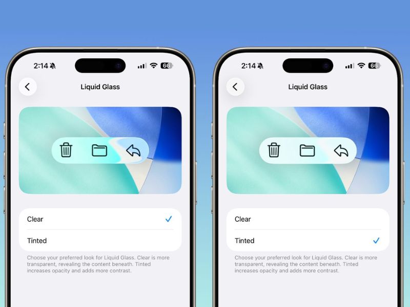 iOS 26.1 beta 4 cải tiến giao diện mới