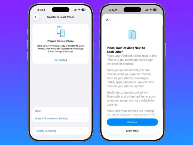 Tính năng Transfer to Android của iOS 26.3 Public Beta 1