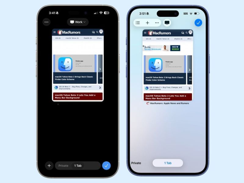 iOS 26 Beta 2 bổ sung nút "Lùi" "tiến" trên Safari