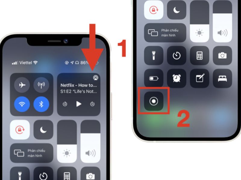 Kích hoạt nút quay màn hình iPhone trong Trung tâm điều khiển