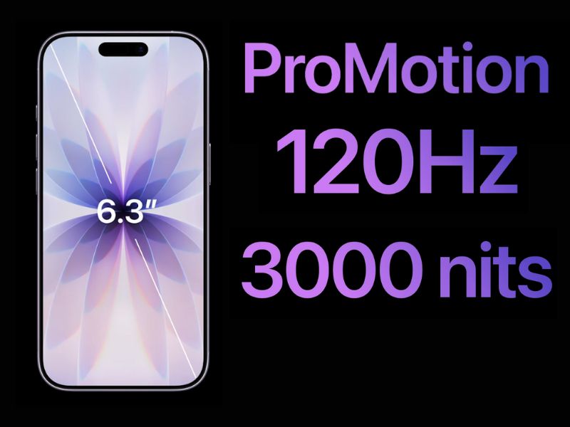 Màn hình iPhone 17 hỗ trợ ProMotion 120Hz