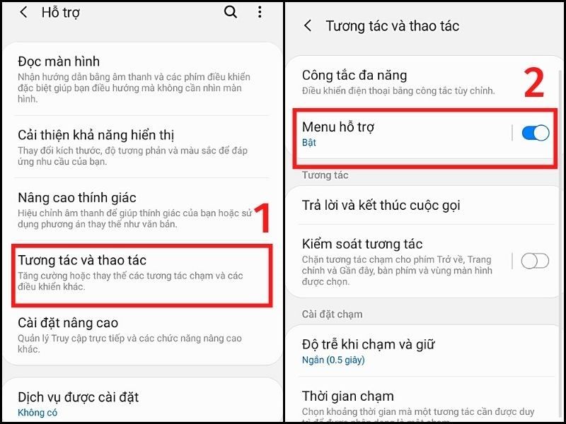 Mở Assistant Menu để chụp màn hình Samsung