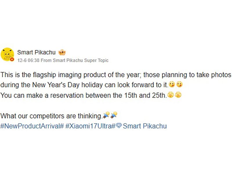 Ngày đặt hàng Xiaomi 17 Ultra lộ diện vào 15/12