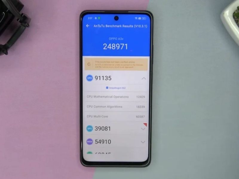 Oppo A3x đạt 248,971 điểm Antutu