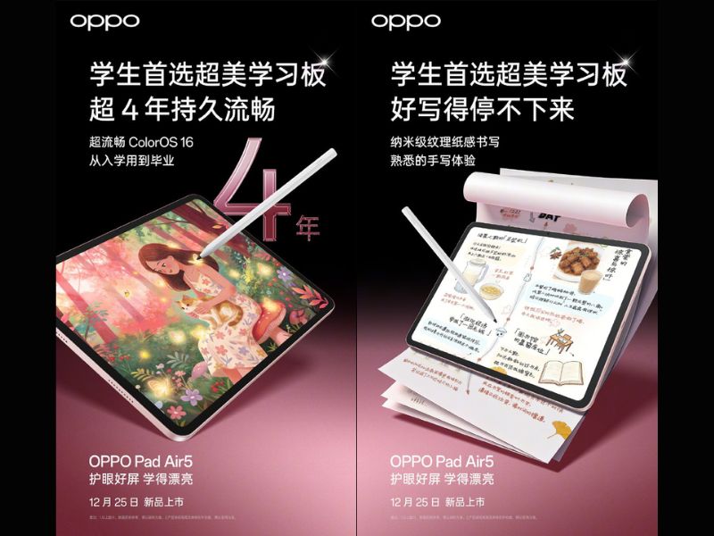 Màn hình Soft Light trên OPPO Pad Air 5