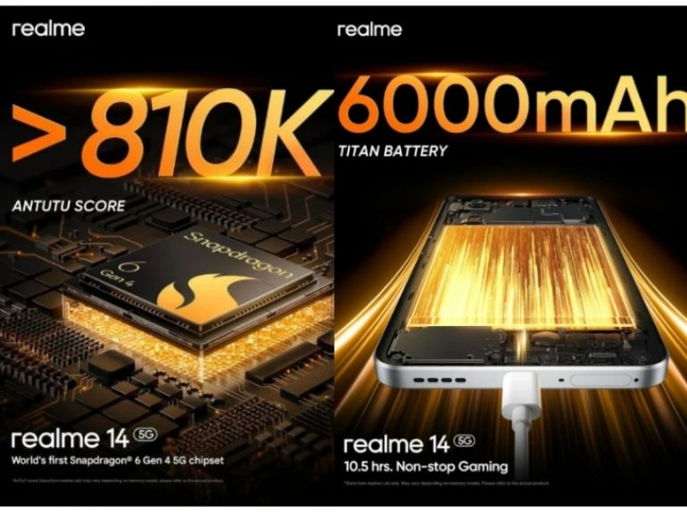 Realme 14 5G có pin lớn 6000mAh