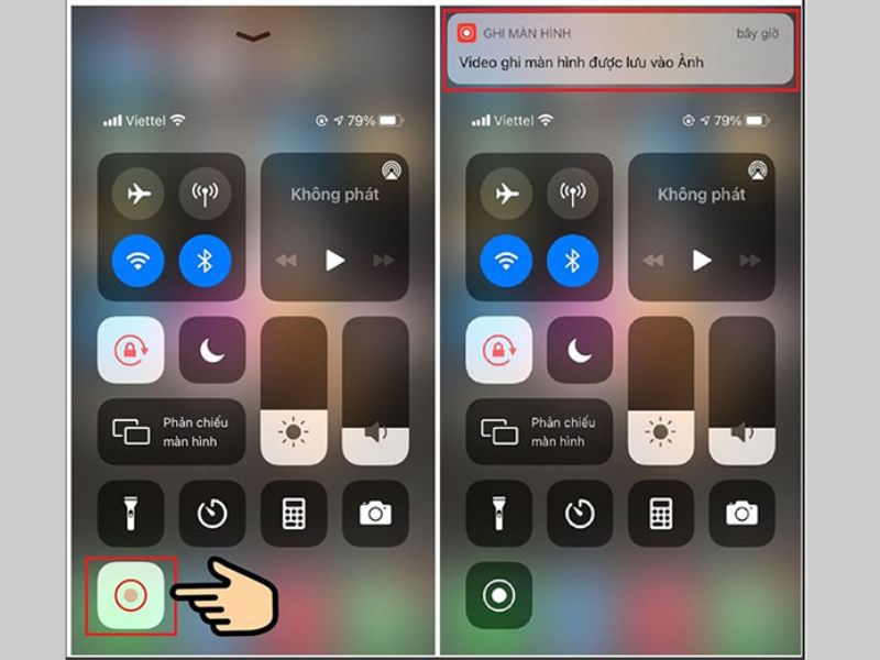 Dừng quay màn hình iPhone và lưu video