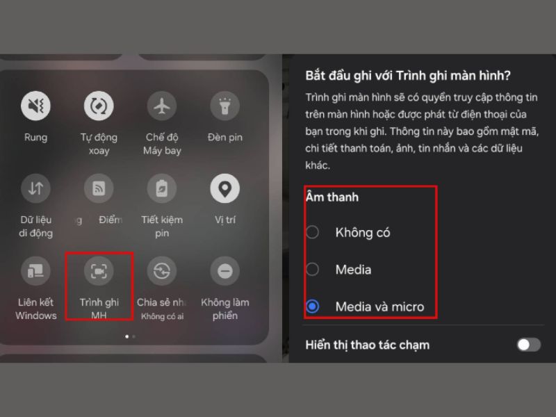 Ghi màn hình có âm thanh từ micro và cả hệ thống