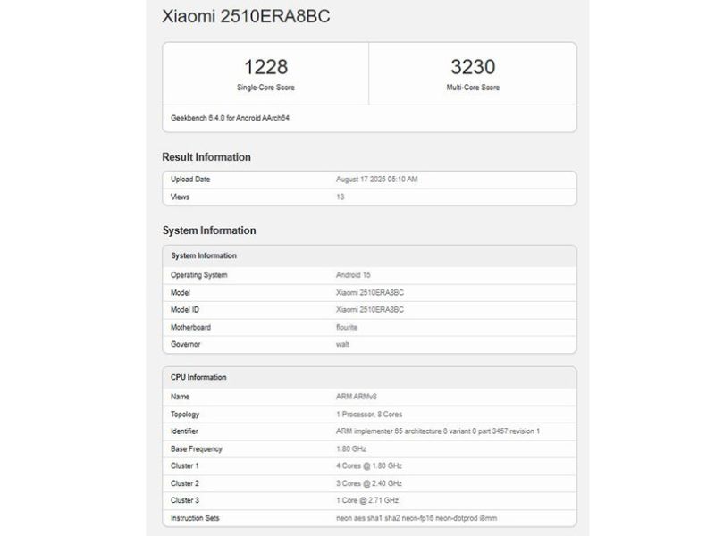 Redmi Note 15 Pro Plus lộ hiệu năng ấn tượng trên Geekbench