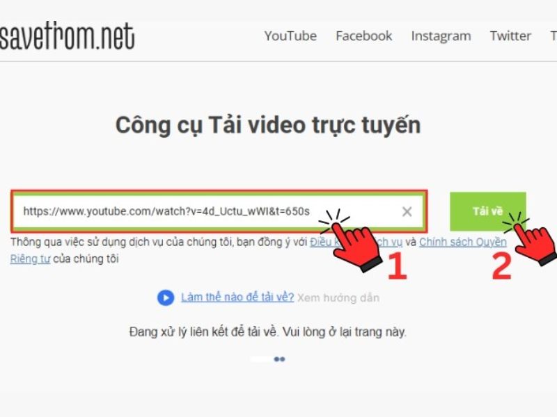 tải video youtube về điện thoại bằng SaveFrom